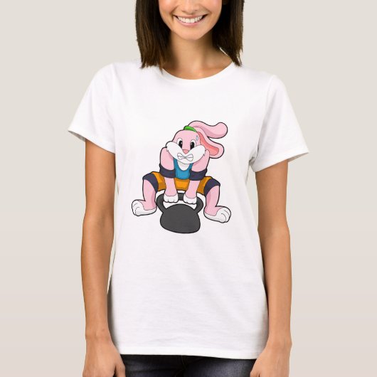 Konijn op fitness met Dumbbell.PNG T-shirt (Voorkant)