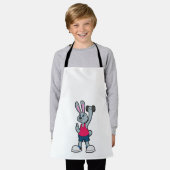 Konijn op fitness met Dumbbell Schort (Gedragen)