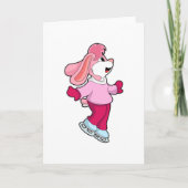 Konijn op het schaatsen met schaatsen aan kaart (Voorkant)