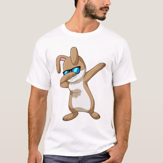 Konijn op hiphop-dans dab t-shirt (Voorkant)