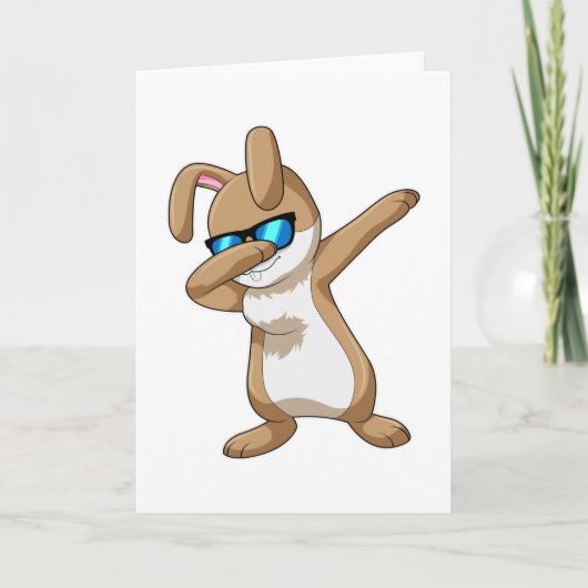 Konijn op hiphopdans dab kaart (Voorkant)