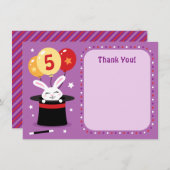 Konijn op pet verjaardagsfeestje bedankt voor je k (Voorkant / Achterkant)