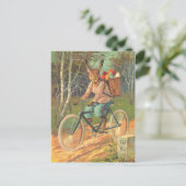 Konijn op zijn fiets die eieren levert! briefkaart (Staand voorkant)