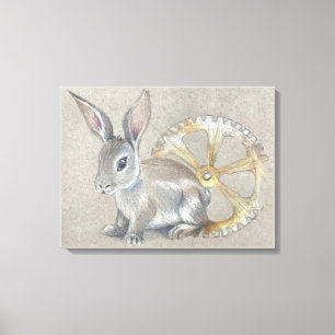 Konijn opgerekt canvasprint canvas afdruk