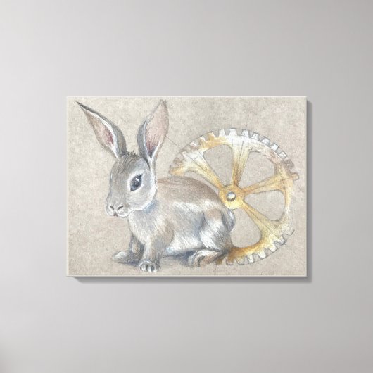 Konijn opgerekt canvasprint canvas afdruk (Voorkant)