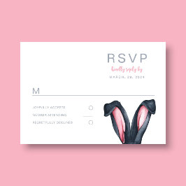 Konijn Oren Pasen Feest RSVP Kaartje