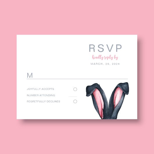 Konijn Oren Pasen Feest RSVP Kaartje