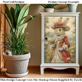 Konijn, Oude outfit, Platteland CL7 Decoupage Tissuepapier