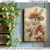 Konijn, Oude outfit, Platteland CL7 Decoupage Tissuepapier