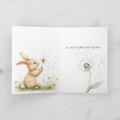 Konijn Paardenbloem Bloem Wens Liefde Kaart (Binnen)