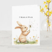 Konijn Paardenbloem Bloem Wens Liefde Kaart (Gele Bloem)