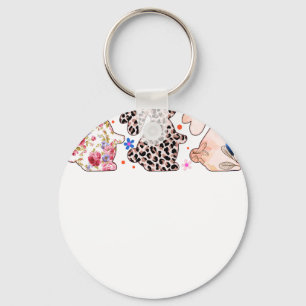 konijn paas patroon, retro, vintage sleutelhanger
