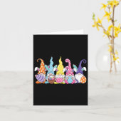 Konijn Paaslente kabouter Pasen Holding Ei Hunti Kaart (Gele Bloem)