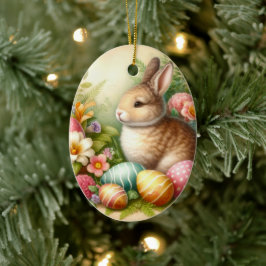 Konijn Paasvakantie Boomornament Keramisch Ornament
