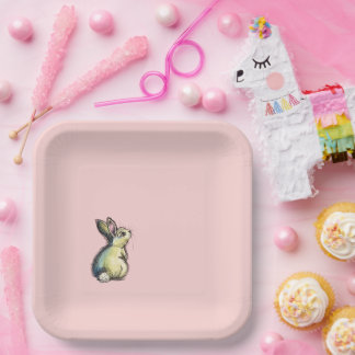 Konijn Papieren Borden Little Fat Bunny Bordje