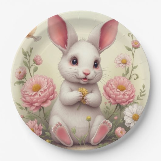konijn papieren bordje (Voorkant)