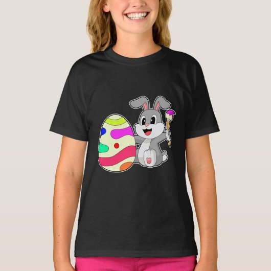 Konijn Pasen ei Schilderij T-shirt (Voorkant)