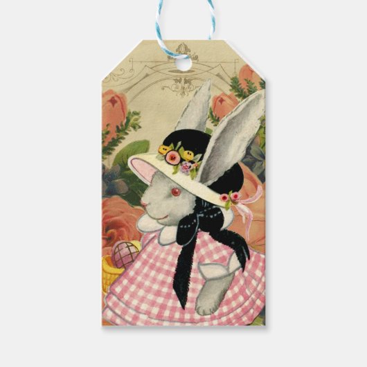 Konijn Pasen Konijn Waterverf Schattig Cadeaulabel (Voorkant)