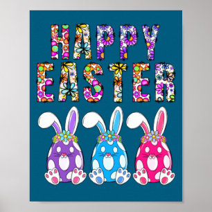 Konijn Pastel Lente Jacht Eieren Konijn Gelukkig P Poster