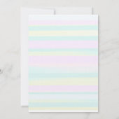 Konijn Pastel Roze Blauw Geel Gestreepte Baby Show Kaart (Achterkant)