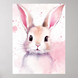Konijn Pastel roze Poster