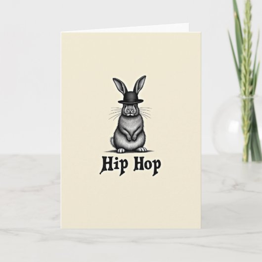 Konijn Patroon Hip Hop Kaart (Voorkant)