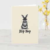 Konijn Patroon Hip Hop Kaart (Gele Bloem)