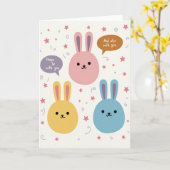 Konijn Peeps Wenskaart Kaart (Gele Bloem)