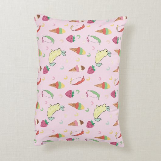 Konijn Penguin Strawberry Ice crème schattige baby Accent Kussen (Achterkant (Verticaal))