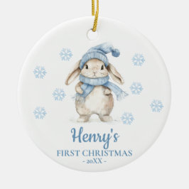 Konijn Persoonlijke Eerste Kerstmis van de Baby Keramisch Ornament