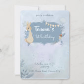 Konijn Peter 1st Birthday Uitnodiging (Voorkant)