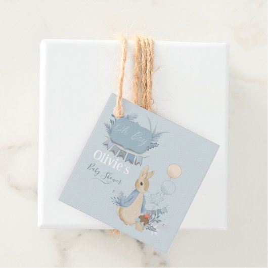 Konijn Peter Baby shower Het is een jongen Bedankjes Labels (In situ)