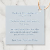 Konijn Peter Baby shower Het is een jongen Bedankjes Labels (Achterkant)