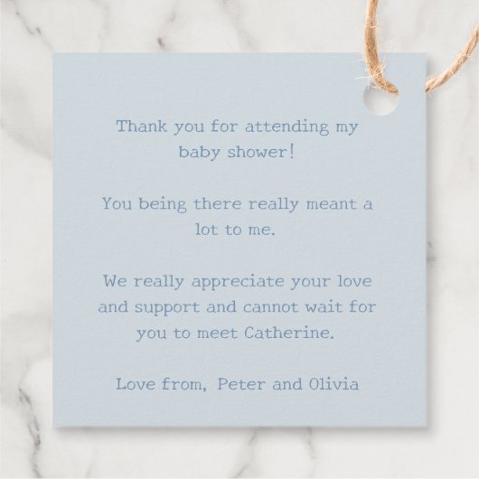 Konijn Peter Baby shower Het is een jongen Bedankjes Labels (Achterkant)