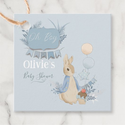Konijn Peter Baby shower Het is een jongen Bedankjes Labels (Voorkant)