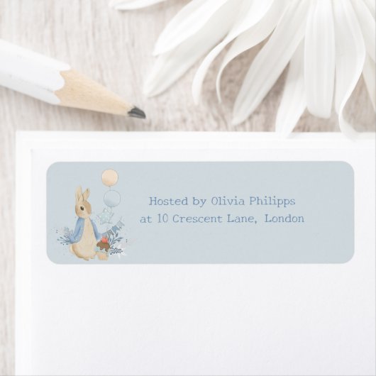 Konijn Peter Baby shower Het is een jongen Etiket (Insitu)