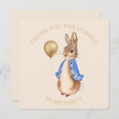 Konijn Peter Bedankt voor uw komst naar mijn feest (Voorkant / Achterkant)