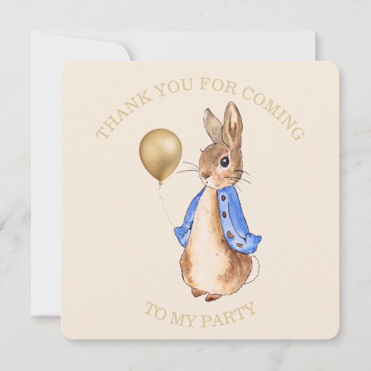 Konijn Peter Bedankt voor uw komst naar mijn feest (Voorkant)