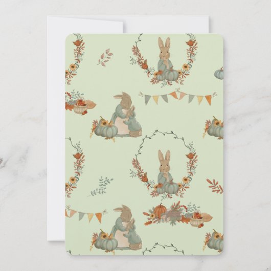 Konijn Peter herfst Kinderen Birthday Uitnodiging (Achterkant)