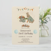 Konijn Peter herfst Kinderen Birthday Uitnodiging (Staand voorkant)