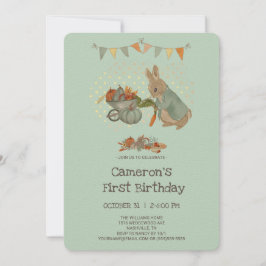 Konijn Peter herfst Kinderen Birthday Uitnodiging