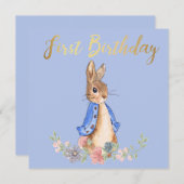 Konijn Peter met gouden tekst voor de eerste verja Kaart (Voorkant / Achterkant)