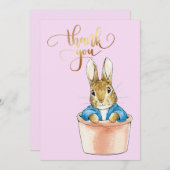 Konijn Peter zittend in een pot Bedankkaart (Voorkant / Achterkant)