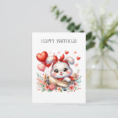 Konijn Piloot Verjaardag Feestdagenkaart (Staand voorkant)