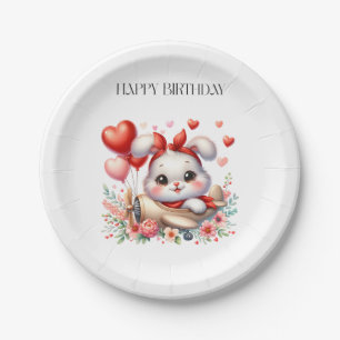 Konijn Piloot Verjaardag Papieren Bordje