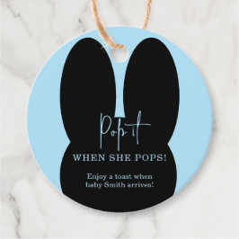 Konijn Pop het als ze baby shower kraakt Bedankjes Labels