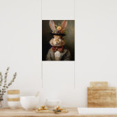 Konijn  Portret, Victoriaans Dier Poster (Keuken)