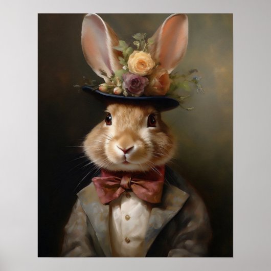 Konijn  Portret, Victoriaans Dier Poster (Voorkant)