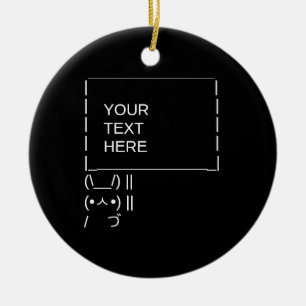 Konijn Protestbord / Aanpasbare ASCII Tekstkunst Keramisch Ornament