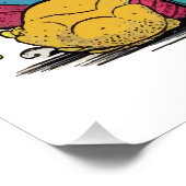 Konijn regenboog Glanzende Poster (Hoek)